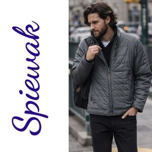 SPIEWAK Primaloft Quilted Utility Jacket Gray Urban Minimalist Commuter Size M